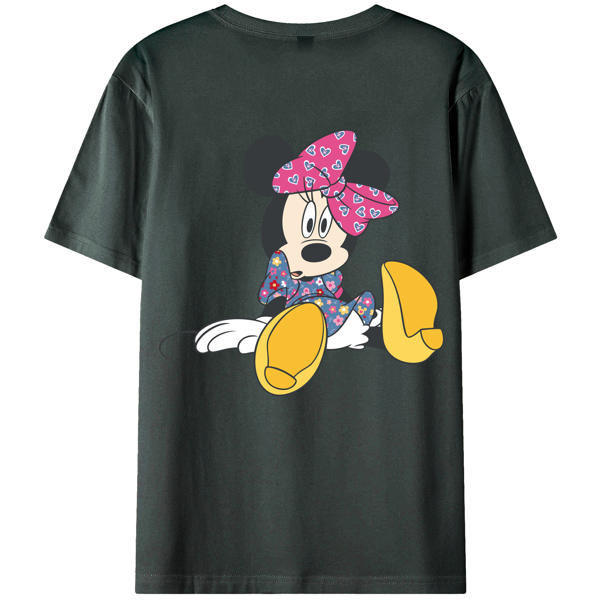 ミッキーマウス Mickey Mouse 綿100％ メンズ半袖Tシャツ（バックプリント） 通気性